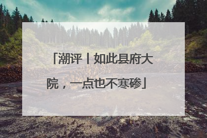 潮评丨如此县府大院，一点也不寒碜
