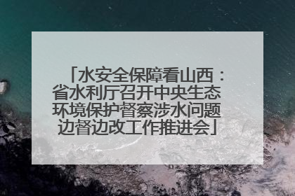 水安全保障看山西：省水利厅召开中央生态环境保护督察涉水问题边督边改工作推进会