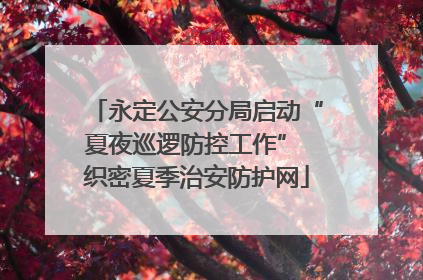 永定公安分局启动“夏夜巡逻防控工作” 织密夏季治安防护网