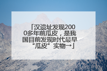 汉遗址发现2000多年前瓜皮，是我国目前发现时代最早“瓜皮”实物→