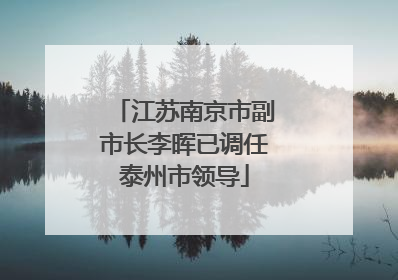 江苏南京市副市长李晖已调任泰州市领导