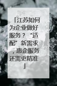 江苏如何为企业做好服务？“适配”新需求，惠企服务还需更精准