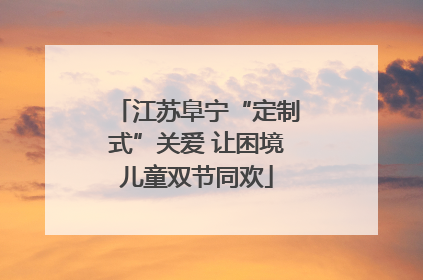 江苏阜宁“定制式”关爱 让困境儿童双节同欢
