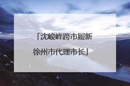 沈峻峰跨市履新徐州市代理市长