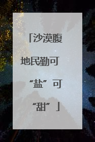 沙漠腹地民勤可“盐”可“甜”