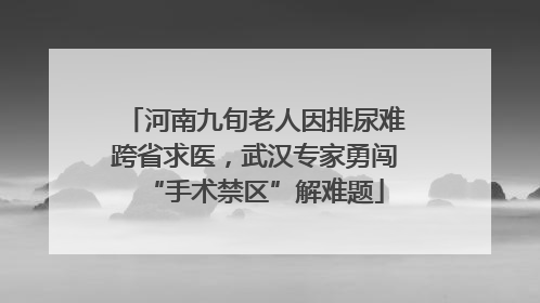 河南九旬老人因排尿难跨省求医，武汉专家勇闯“手术禁区”解难题