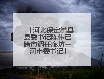 河北保定蠡县县委书记陈伟已跨市调任廊坊三河市委书记
