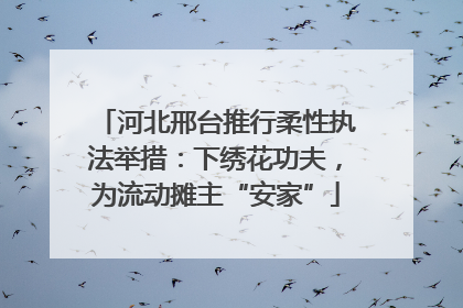 河北邢台推行柔性执法举措：下绣花功夫，为流动摊主“安家”