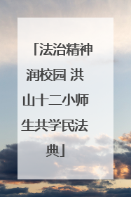 法治精神润校园 洪山十二小师生共学民法典