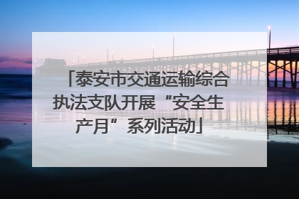 泰安市交通运输综合执法支队开展“安全生产月”系列活动