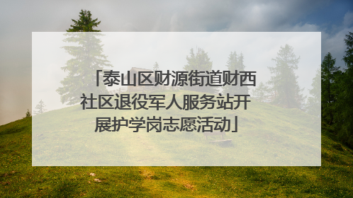 泰山区财源街道财西社区退役军人服务站开展护学岗志愿活动