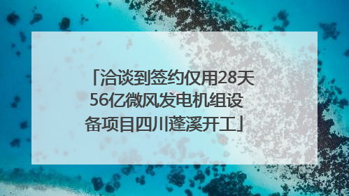 洽谈到签约仅用28天 56亿微风发电机组设备项目四川蓬溪开工