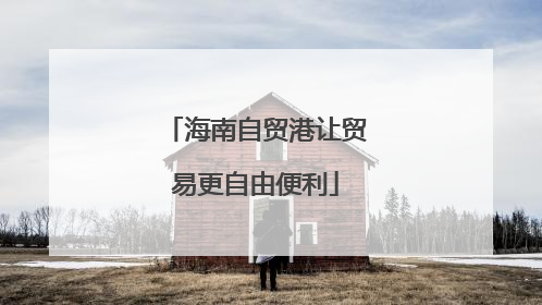 海南自贸港让贸易更自由便利