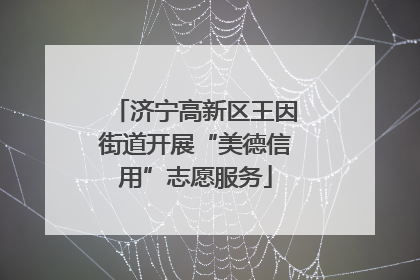 济宁高新区王因街道开展“美德信用”志愿服务