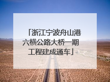 浙江宁波舟山港六横公路大桥一期工程建成通车