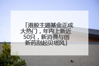 港股主题基金正成大热门，年内上新近50只，新消费与创新药刮起贝塔风