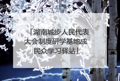 湖南城步人民代表大会制度研学基地成民众学习驿站