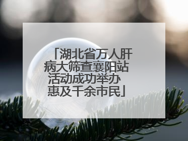 湖北省万人肝病大筛查襄阳站活动成功举办 惠及千余市民