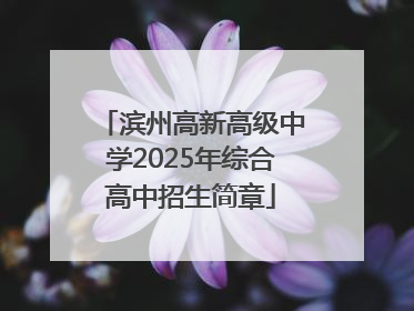 滨州高新高级中学2025年综合高中招生简章