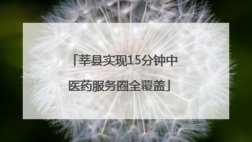 莘县实现15分钟中医药服务圈全覆盖