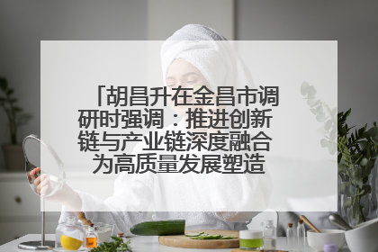 胡昌升在金昌市调研时强调：推进创新链与产业链深度融合 为高质量发展塑造新动能新优势