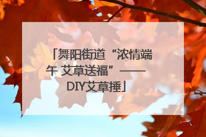 舞阳街道“浓情端午 艾草送福”——DIY艾草捶