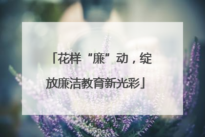 花样“廉”动，绽放廉洁教育新光彩