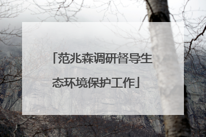 范兆森调研督导生态环境保护工作