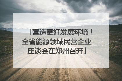 营造更好发展环境！全省能源领域民营企业座谈会在郑州召开