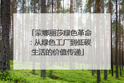 蒙娜丽莎绿色革命：从绿色工厂到低碳生活的价值传递