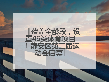 覆盖全龄段，设置46类体育项目！静安区第三届运动会启幕