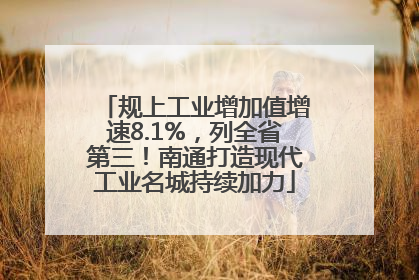 规上工业增加值增速8.1%，列全省第三！南通打造现代工业名城持续加力