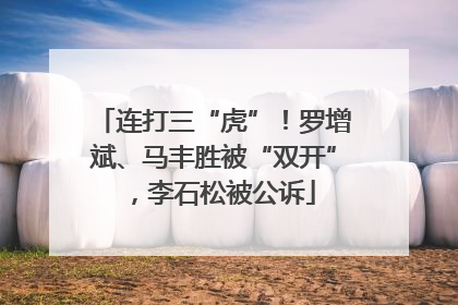 连打三“虎”！罗增斌、马丰胜被“双开”，李石松被公诉