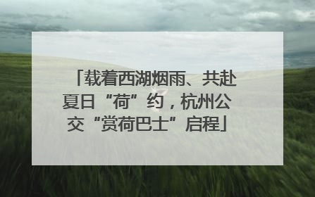 载着西湖烟雨、共赴夏日“荷”约，杭州公交“赏荷巴士”启程