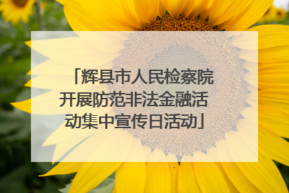 辉县市人民检察院开展防范非法金融活动集中宣传日活动