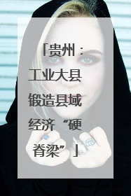贵州：工业大县锻造县域经济“硬脊梁”