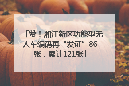 赞！湘江新区功能型无人车编码再“发证”86张，累计121张