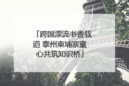 跨国漂流书香载道 泰州柬埔寨童心共筑知识桥