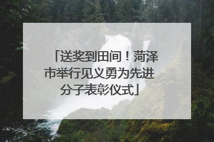 送奖到田间！菏泽市举行见义勇为先进分子表彰仪式