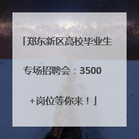 郑东新区高校毕业生专场招聘会：3500+岗位等你来！