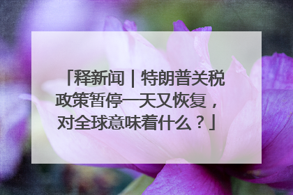 释新闻｜特朗普关税政策暂停一天又恢复，对全球意味着什么？