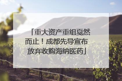 重大资产重组戛然而止！成都先导宣布放弃收购海纳医药