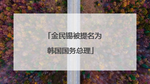 金民锡被提名为韩国国务总理