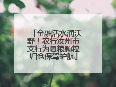 金融活水润沃野！农行汝州市支行为夏粮颗粒归仓保驾护航