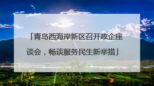 青岛西海岸新区召开政企座谈会，畅谈服务民生新举措