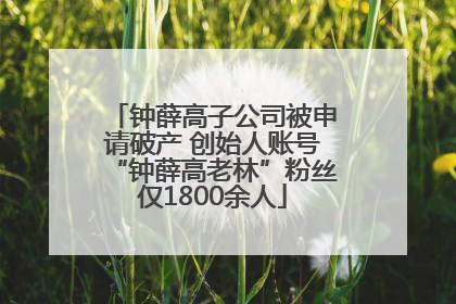 钟薛高子公司被申请破产 创始人账号“钟薛高老林”粉丝仅1800余人
