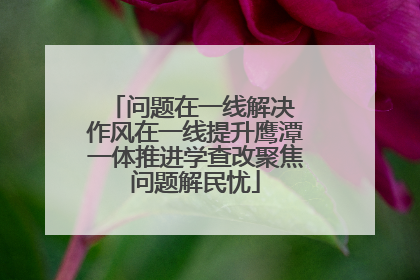 问题在一线解决 作风在一线提升鹰潭一体推进学查改聚焦问题解民忧