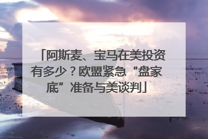 阿斯麦、宝马在美投资有多少？欧盟紧急“盘家底”准备与美谈判