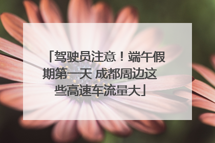 驾驶员注意！端午假期第一天 成都周边这些高速车流量大