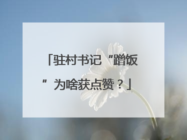 驻村书记“蹭饭”为啥获点赞？